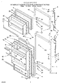 DOOR Diagram and Parts List for RT14HDXDN02  Roper Refrigerator