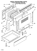 DOOR AND DRAWER PARTS Diagram and Parts List for YGW395LEGQ6  Whirlpool Range