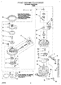 PUMP AND MOTOR Diagram and Parts List for DU920QWDB3  Whirlpool Dishwasher