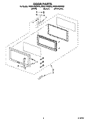 DOOR PARTS Diagram and Parts List for KHMS1850SSS0  KitchenAid Microwave