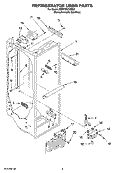 REFRIGERATOR LINER PARTS Diagram and Parts List for KSRY25CVMS01  KitchenAid Refrigerator