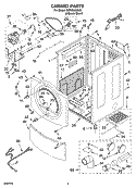 CABINET PARTS Diagram and Parts List for GGW9250SU0  Whirlpool Dryer