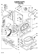 CABINET PARTS Diagram and Parts List for WGD5520SQ0  Whirlpool Dryer