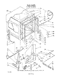 TUB , LIT/OPTIONAL Diagram and Parts List for DU7400XS0  Whirlpool Dishwasher