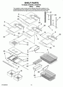 SHELF PARTS, OPTIONAL PARTS Diagram and Parts List for CB19G7W13  Whirlpool Refrigerator
