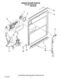 INNER DOOR PARTS Diagram and Parts List for KUDE70FXPA3  KitchenAid Dishwasher