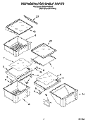 REFRIGERATOR SHELF PARTS Diagram and Parts List for GD5NVAXSA00  Whirlpool Refrigerator