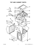 TOP AND CABINET PARTS Diagram and Parts List for 7MWTW8800AW0  Whirlpool Washer