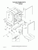 TUB AND FRAME PARTS Diagram and Parts List for KUDS40FVPA5  KitchenAid Dishwasher