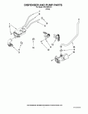DISPENSER AND PUMP PARTS Diagram and Parts List for WFC7500VW1  Whirlpool Washer