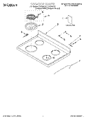 COOKTOP, LITERATURE Diagram and Parts List for CES365HQ1  Whirlpool Range
