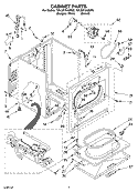 CABINET PARTS Diagram and Parts List for 7MLGR7648MT0  Whirlpool Dryer