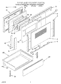 DOOR & DRAWER Diagram and Parts List for KGST307FAL1  KitchenAid Range