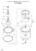 AGITATOR, BASKET AND TUB Diagram and Parts List for 9CA2781XSN1  Whirlpool Washer