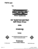 COVER Diagram and Parts List for BES430WW0  Roper Range