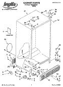 CABINET PARTS Diagram and Parts List for IS25AGXRQ01  Inglis Refrigerator