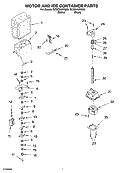 MOTOR AND ICE CONTAINER PARTS Diagram and Parts List for GC5CHAXNB00  Whirlpool Refrigerator
