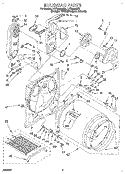 BULKHEAD Diagram and Parts List for LGT8858AQ0  Whirlpool Dryer