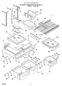 SHELF Diagram and Parts List for KTRP20KDWH04  KitchenAid Refrigerator