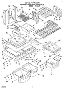 SHELF Diagram and Parts List for KTRS19KDWH03  KitchenAid Refrigerator