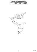 LOWER WASHARM Diagram and Parts List for GU2300XTKQ0  Whirlpool Dishwasher