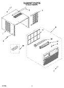 CABINET PARTS Diagram and Parts List for ACQ052PR1  Whirlpool Air Conditioner