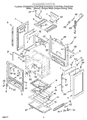 CHASSIS Diagram and Parts List for SF385PEGQ4  Whirlpool Range