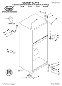 CABINET PARTS Diagram and Parts List for RT14ZKYKZ02  Roper Refrigerator