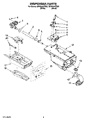 DISPENSER PARTS Diagram and Parts List for WFW8400TB00  Whirlpool Washer