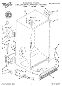CABINET Diagram and Parts List for 3VED29DQEB01  Whirlpool Refrigerator