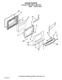 DOOR PARTS Diagram and Parts List for GY399LXUB03  Whirlpool Range