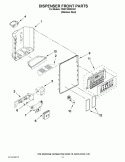 DISPENSER FRONT PARTS Diagram and Parts List for 7WSC19D2XS01  Whirlpool Refrigerator