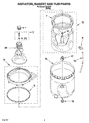 AGITATOR, BASKET AND TUB PARTS Diagram and Parts List for IS41000  Inglis Washer
