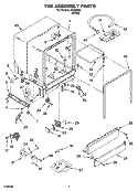 TUB ASSEMBLY PARTS Diagram and Parts List for IPU25363  Inglis Dishwasher