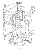 TUB , LITERATURE AND OPTIONAL Diagram and Parts List for DU9100XT4  Whirlpool Dishwasher