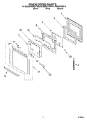 OVEN DOOR Diagram and Parts List for KEBS277DBL12  KitchenAid Wall Oven