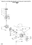 BRAKE, CLUTCH, GEARCASE, MOTOR AND PUMP Diagram and Parts List for LSR5232DW0  Whirlpool Washer