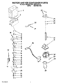 MOTOR AND ICE CONTAINER PARTS Diagram and Parts List for GD5YHAXTQ01  Whirlpool Refrigerator