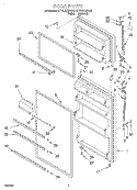 DOOR Diagram and Parts List for RT16DKXDW02  Roper Refrigerator