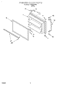 FREEZER DOOR Diagram and Parts List for TT18AKXJN00  Estate Refrigerator