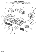 AIR FLOW PARTS Diagram and Parts List for KHMS175MWH0  KitchenAid Microwave