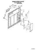 INNER DOOR PARTS Diagram and Parts List for CDB4000TU0  Whirlpool Dishwasher
