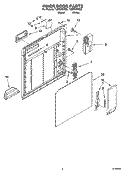 INNER DOOR PARTS Diagram and Parts List for TUD6900PB2  Estate Dishwasher