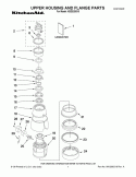 UPPER HOUSING AND FLANGE PARTS Diagram and Parts List for KBDS250X5  KitchenAid Food Waste Disposer