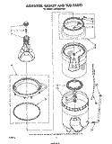 AGITATOR, BASKET AND TUB Diagram and Parts List for LA5700XPW0  Whirlpool Washer