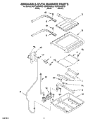 BROILER AND OVEN BURNER Diagram and Parts List for KGRT600HBL8  KitchenAid Range