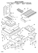 SHELF PARTS Diagram and Parts List for KTRS21KLSS00  KitchenAid Refrigerator