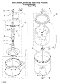 AGITATOR, BASKET AND TUB PARTS Diagram and Parts List for SAWS800MQ0  Whirlpool Washer