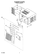 CABINET PARTS Diagram and Parts List for ACQ158PT0  Whirlpool Air Conditioner