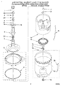 AGITATOR, BASKET AND TUB Diagram and Parts List for LSN8244BN0  Whirlpool Washer